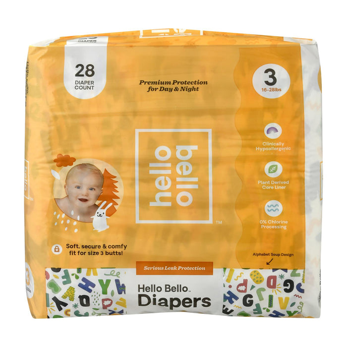 Hello Bello Alpha Diapers, Size 3 (16-28 lbs), 28-Count