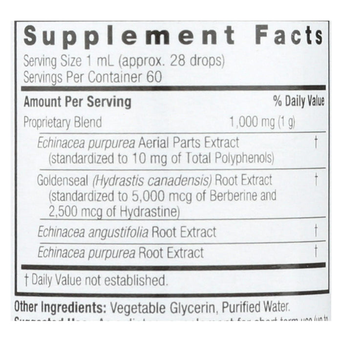 Nature's Answer Echinacea and Goldenseal Alcohol-Free Liquid Extract, 2 Fl Oz
