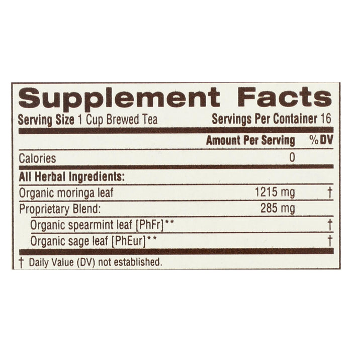 Traditional Medicinals Moringa Spearmint Sage Organic Herbal Tea, 6 Packs of 16 Tea Bags