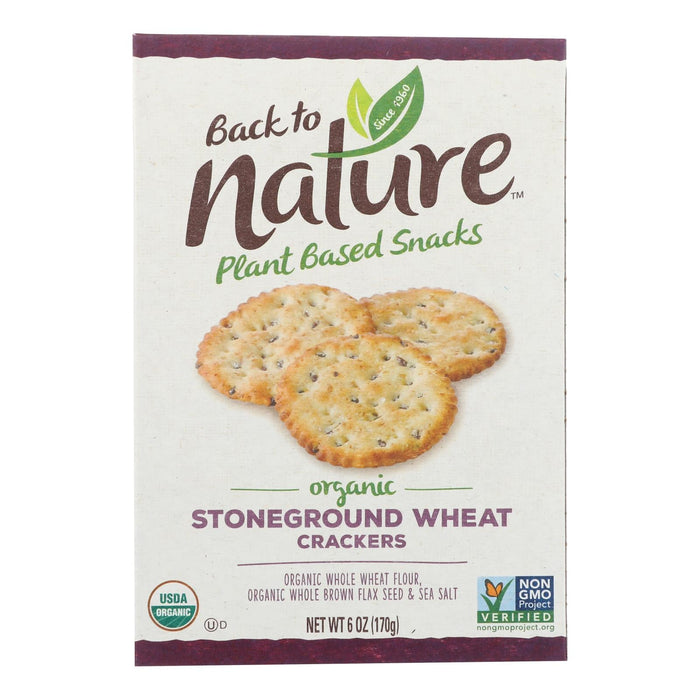Back to Nature Organic Stoneground Wheat Crackers, 6 Oz. (Pack of 6)