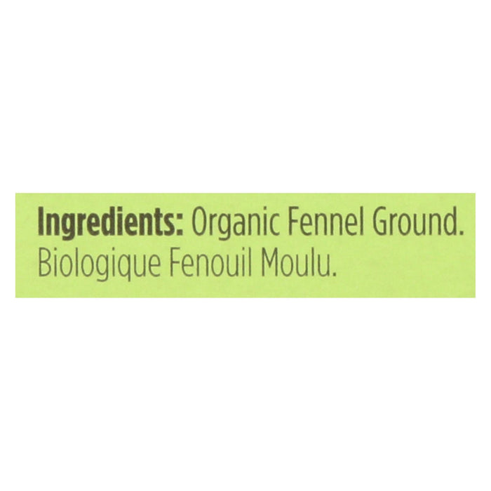 Spicely Organics Ground Fennel, 0.5 Oz. (Pack of 6)