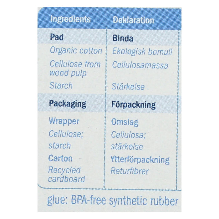 Natracare Ultra Thin Organic Cotton Cover Super Absorbent Sanitary Pads with Wings - 12 Pack