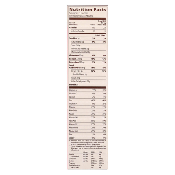 Mom's Best Raisin Bran Cereal, 22 Oz. (Pack of 10)