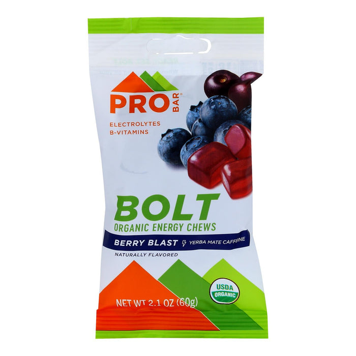 Pro Bar Bolt Energy Chews - Organic Berry Blast - 2.1 Oz - Case of 12