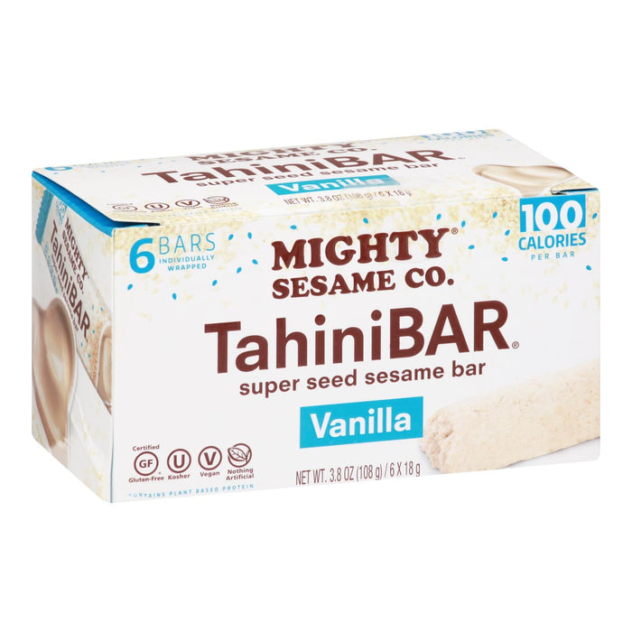 Mighty Sesame Tahini Bar, Vanilla Flavor, 6/3.8 oz (Case of 8)