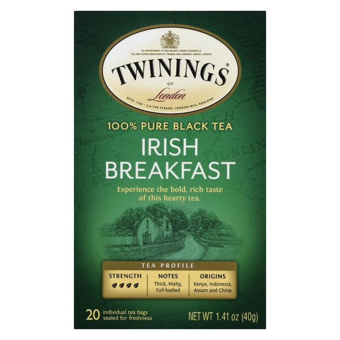 Twinings Irish Breakfast Black Tea Bags (Pack of 6 - 20 Count)