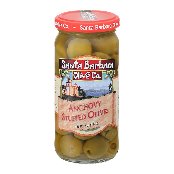 Santa Barbara Olive Co. Anchovy Stuffed Olives, 5 Oz, Case of 6