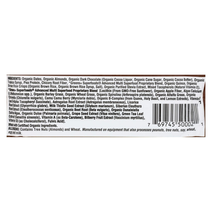 Greens Plus Energy Bar - Case Of 12 - 2 Oz