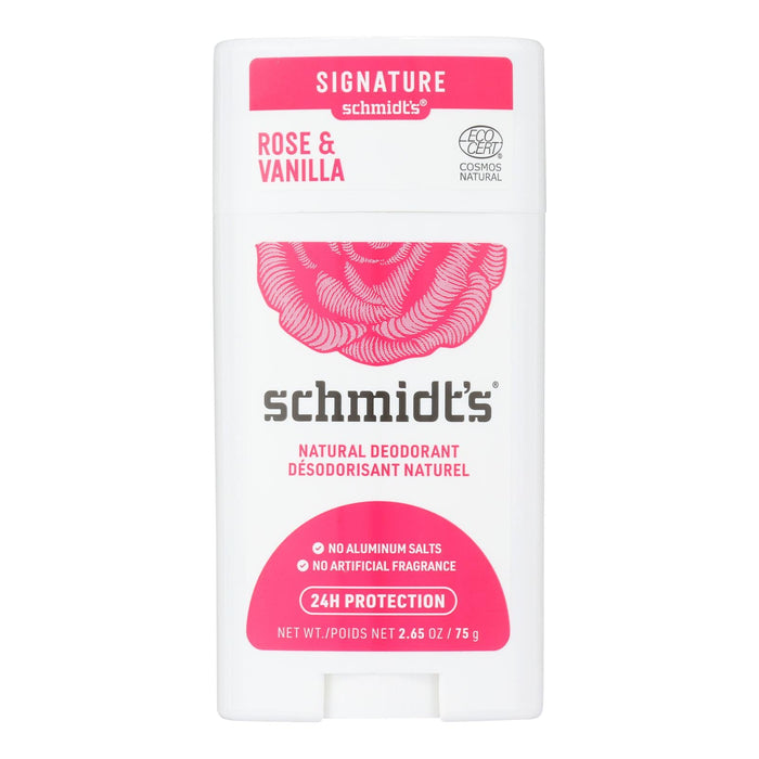 Schmidt's Rose & Vanilla Deodorant - 2.65 Oz Stick