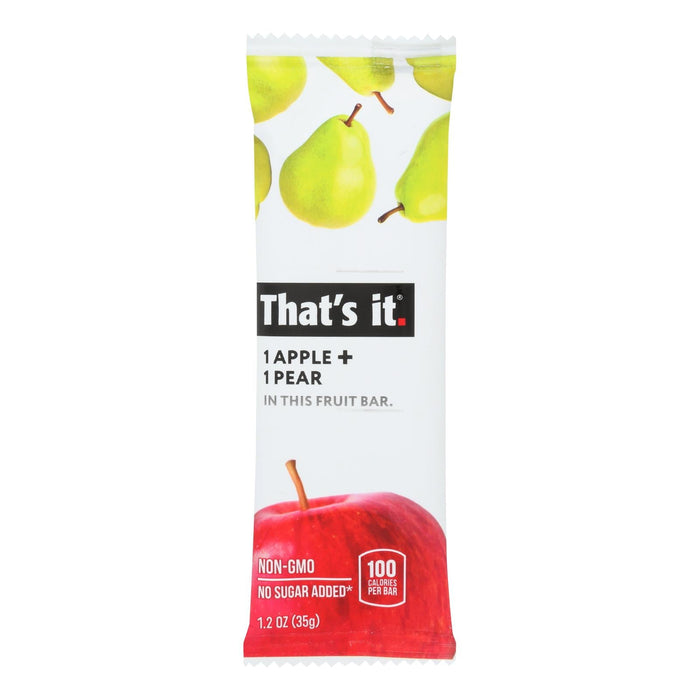 That's It Apple and Pear Fruit Bars - Case of 12 - 1.2 oz Each