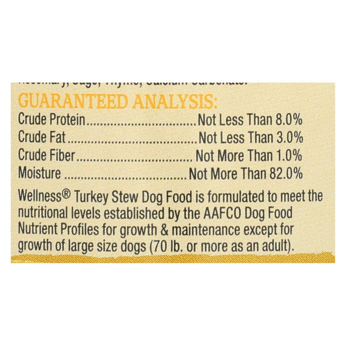 Wellness Pet Products Dog Food - Turkey With Barley And Carrots (Pack of 12) - 12.5 Oz.