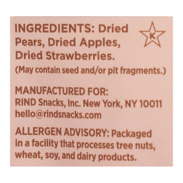 Rind Snacks - Drd Fruit Blend Straw-peary - 3 Oz. (Pack of 12)