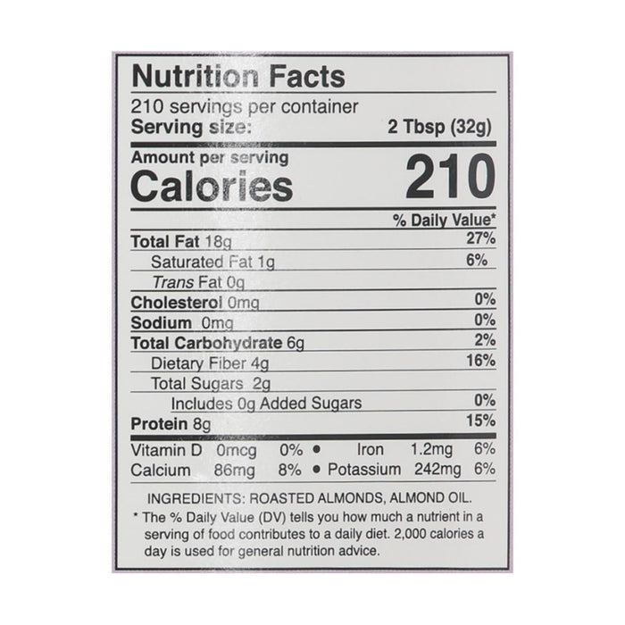 East Wind Almond Butter - Smooth - 15 Lb Tub - Creamy, Vegan, No Stir, Gluten-Free