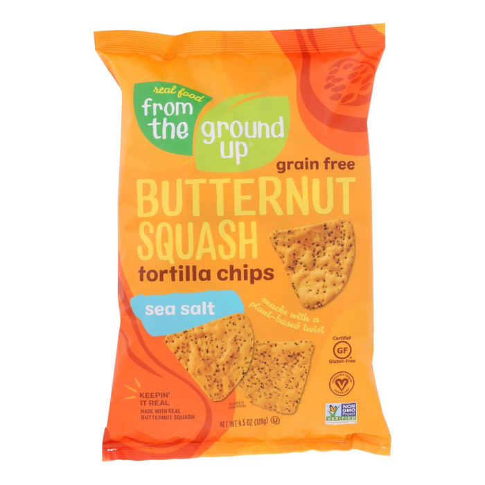 From The Ground Up - Butternut Squash Sea Salt Tortilla Chips (Pack of 12) - 4.5 Oz