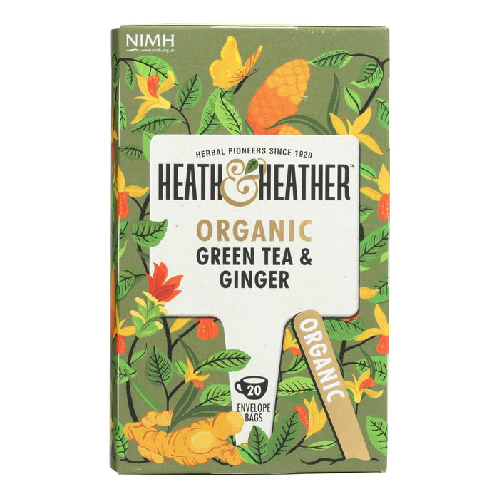 Heath & Heather Green Tea with Ginger - Case of 6 - 20 Count