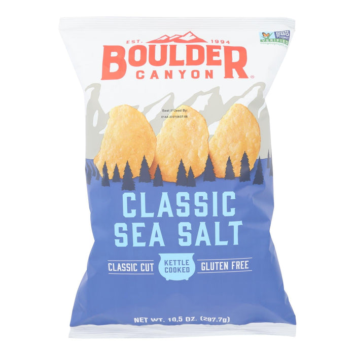 Boulder Canyon Kettle Cooked Sea Salt Potato Chips | 12 x 10.5 Oz