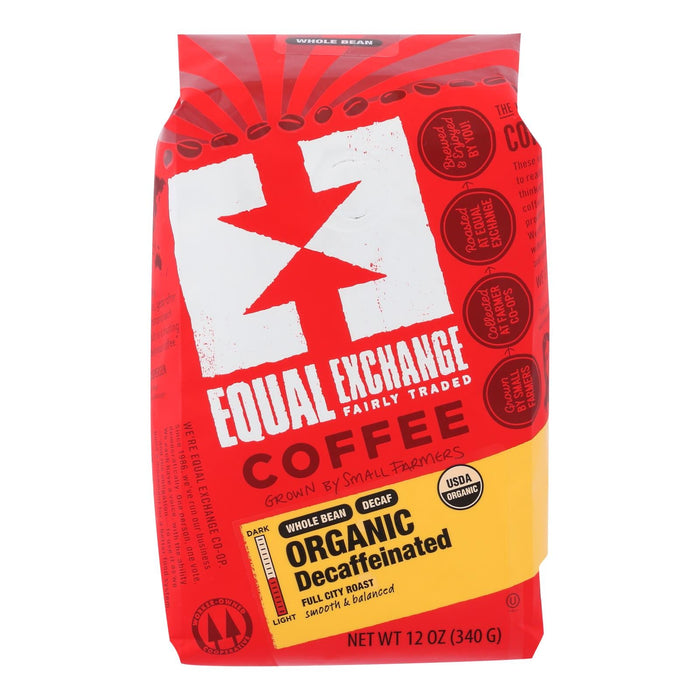 Equal Exchange Decaf Whole Bean Organic Coffee - 6 Pack, 12 Oz.