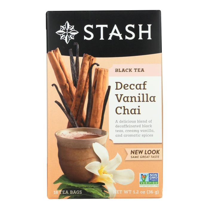 Stash Tea Decaf Vanilla Chai - 6 Cases of 18 Count