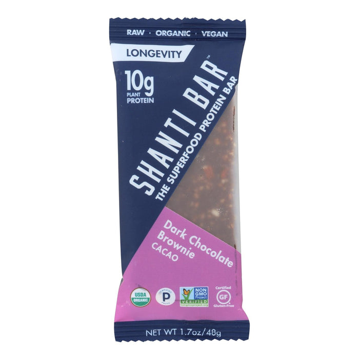 Shanti Bar - Superfood Protein Bar - Dark Chocolate Brownie - Case Of 12 - 1.7 Oz.