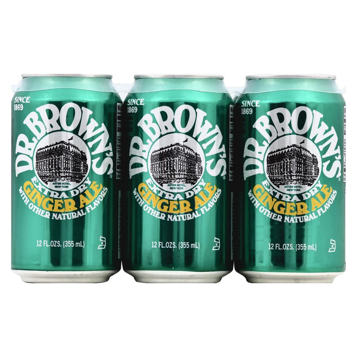 Dr. Brown's Ginger Ale Soda, Case of 4 x 12 fl. oz. Bottles