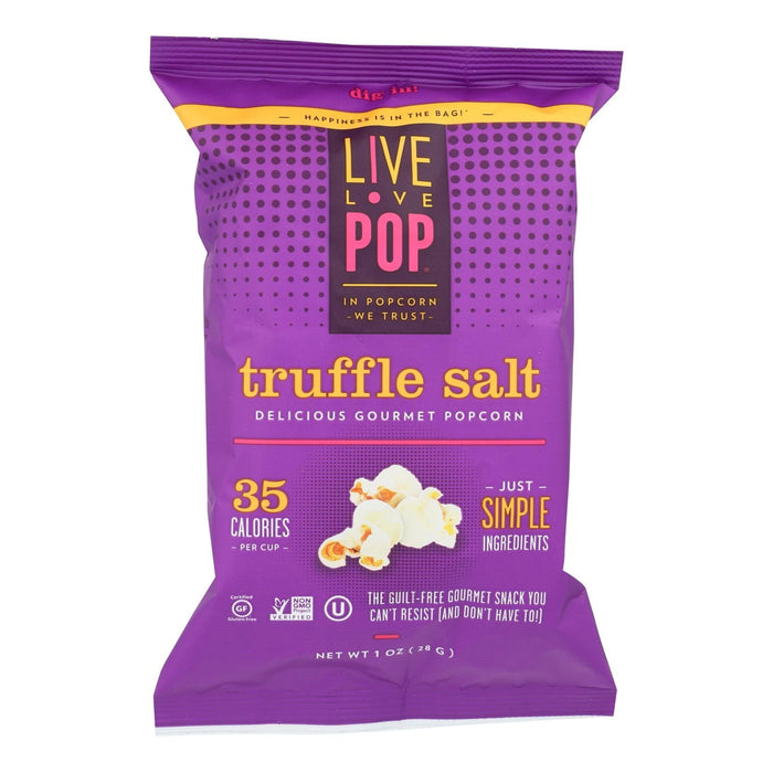 Live Love Pop Truffle Salt Gourmet Popcorn - 24 Individually Packed 1 Oz Bags