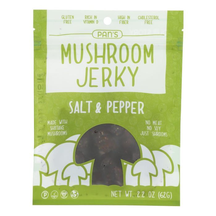 Pan's Mushroom Jerky, Salt & Pepper, 2.2 Oz, Case of 6