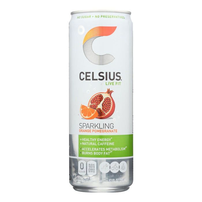 Celsius Natural Sparkling Orange Pomegranate 12 Fl Oz (Pack of 12)