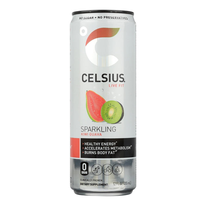Celsius Sparkling Guava Kiwi Drink - 12 Fl. Oz. Case of 12