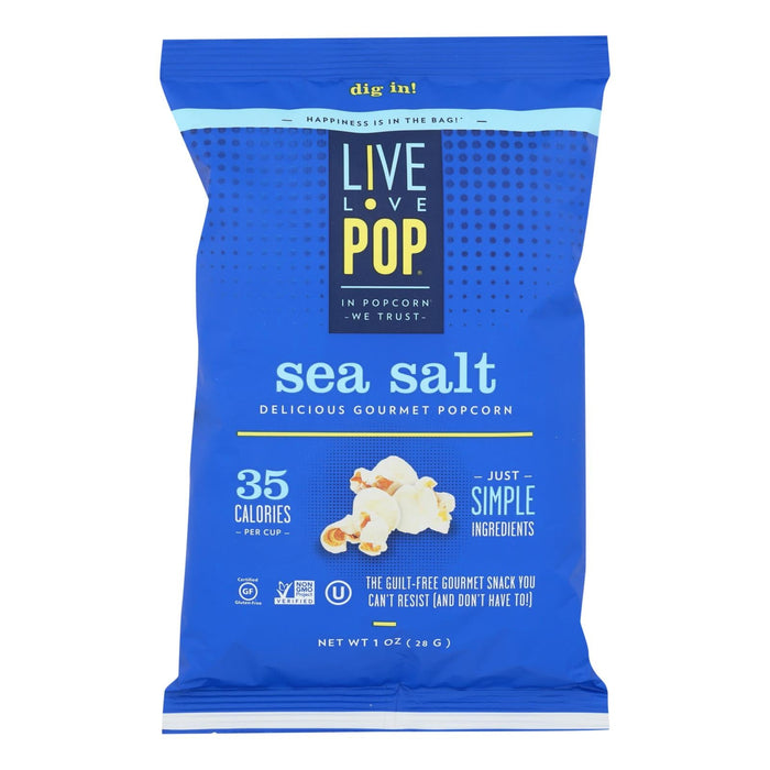 Live Love Pop Sea Salt Popcorn, Case of 24 - 1.0 Oz Bags