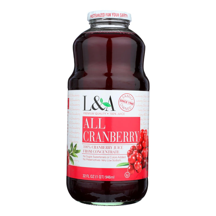 L&A All Cranberry Juice - 32 fl oz