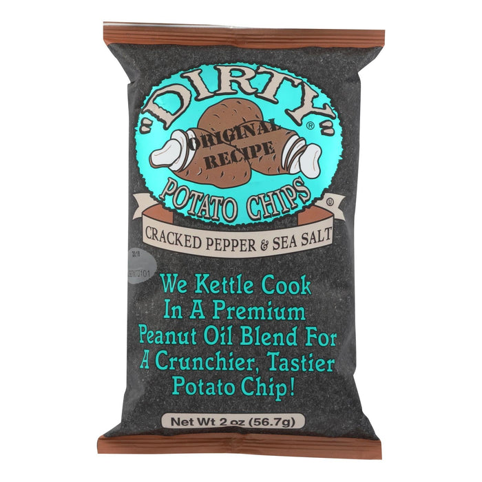 Dirty Chips - 2 Oz Potato Chips with Cracked Pepper and Salt (Pack of 25)