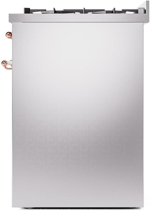 ILVE Nostalgie II 30" Dual Fuel Natural Gas Range, Stainless Steel, Copper Trim UP30NMPSSP