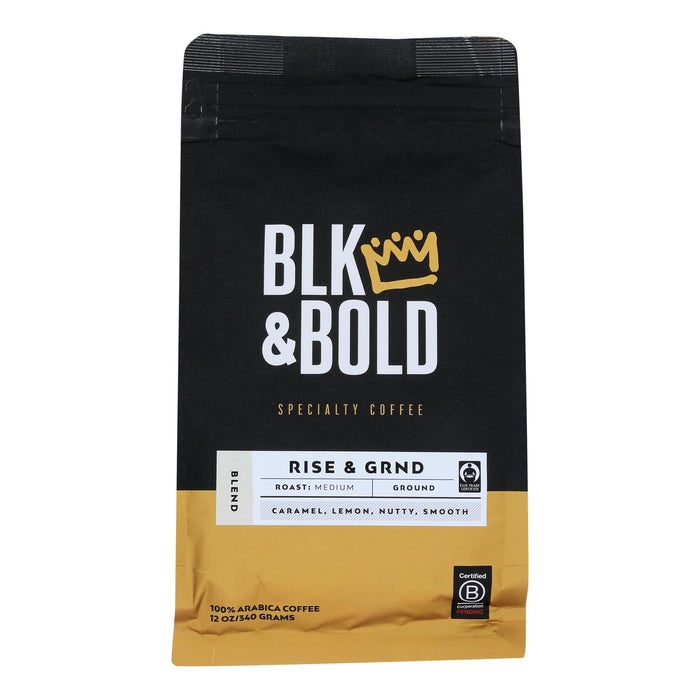 BLK & Bold Rise Ground Medium Roast Coffee - 8 oz Case of 8