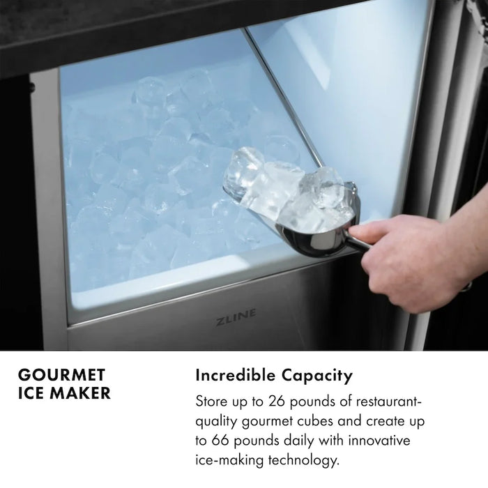 ZLINE 15" Touchstone Gourmet Ice Maker Drain Pump Stainless Steel Door IGMD-ST-15
