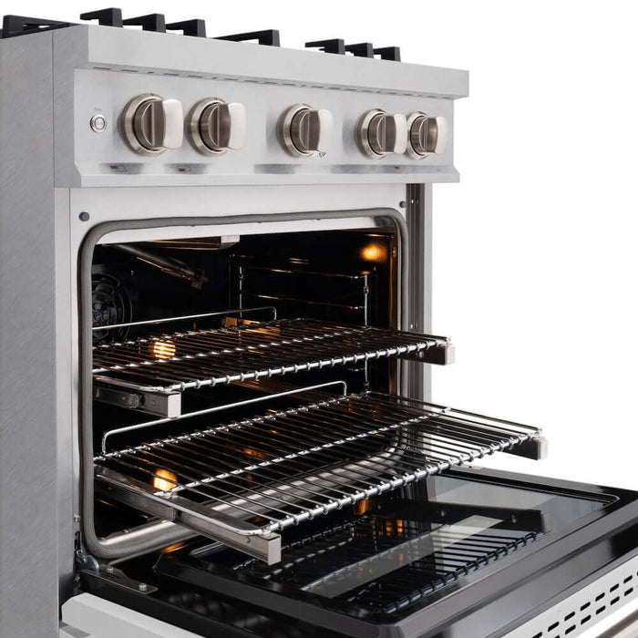 ZLINE 30"Classic Gas Range, Convection Gas Oven, DuraSnow® Stainless Steel, White Matte Door CGRS-WM-30