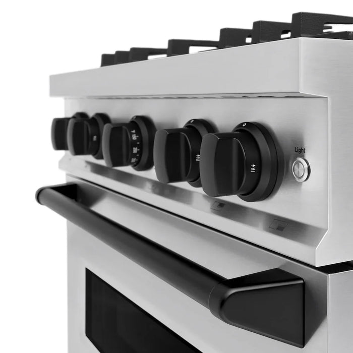 ZLINE 30" Classic Gas Range, Convection Gas Oven Stainless Steel, Matte Black CGRZ-30-MB