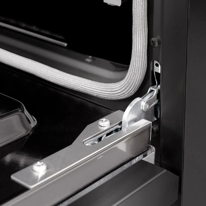 ZLINE 30" Dual Fuel Range, Gas Cooktop, Electric Convection Oven Black Stainless Steel, Gold CDRBZ-30-G