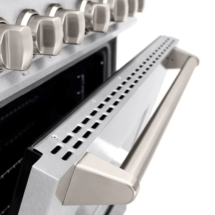 ZLINE 36" Dual Fuel Range, Gas Cooktop, Electric Convection Oven DuraSnow® Stainless Steel, CDRS-36