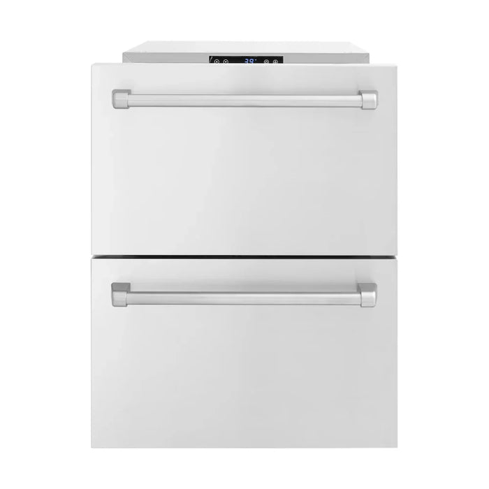 ZLINE 24" Touchstone 168 Can Outdoor-Rated Dual Refrigerator Drawer, Stainless Steel, RDSO-ST-24