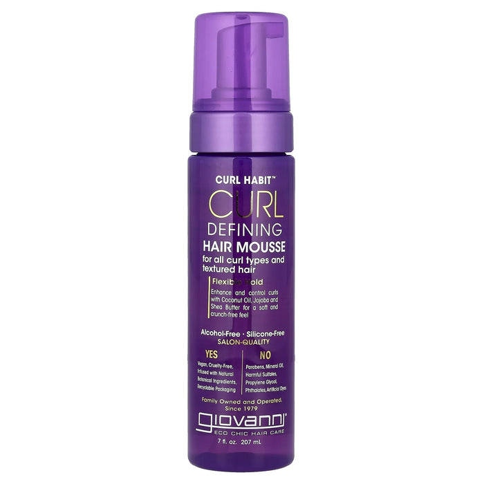 Giovanni Hair Care Products - Curl Defining Hair Mousse, 7 fl oz - Volumizing Curl Enhancer