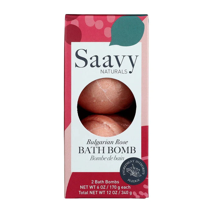 Saavy Naturals - Bulgarian Rose Bath Bomb, 12 oz - Gluten-Free Relaxation
