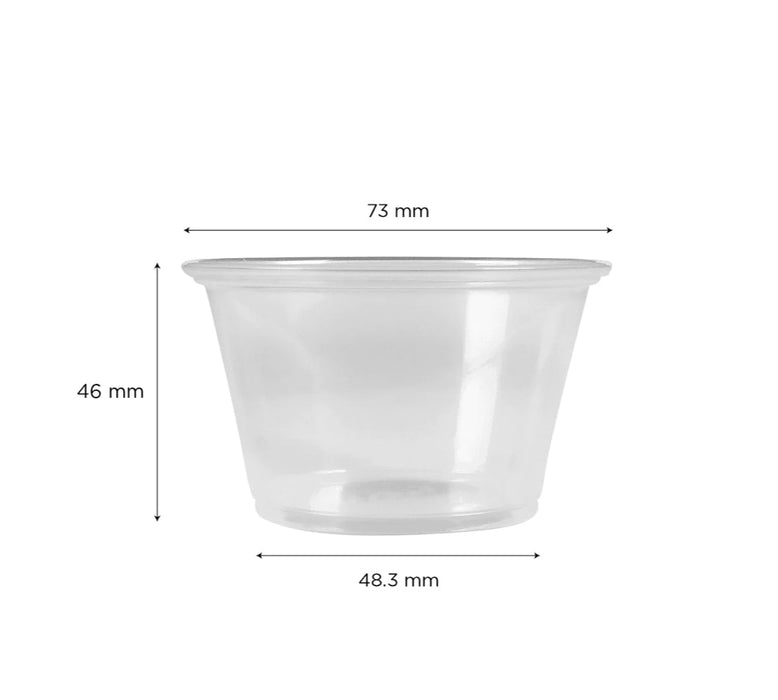 4 oz Portion Cups, PP Plastic, Clear - 2,500 pcs