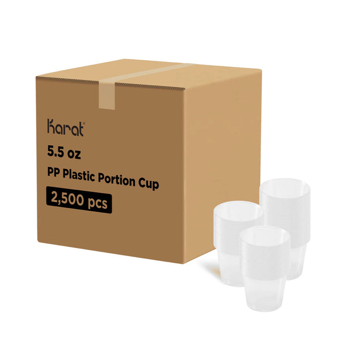 5.5 oz Portion Cups,  PP Plastic, Clear - 2,500 pcs