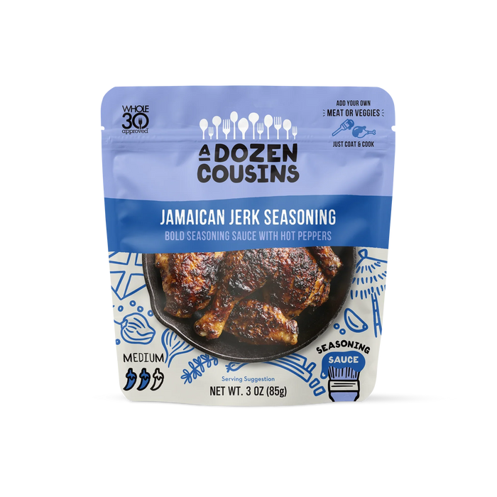 A Dozen Cousins Jamaican Jerk Sauce, 3 oz (Pack of 10) - Authentic Caribbean Flavor