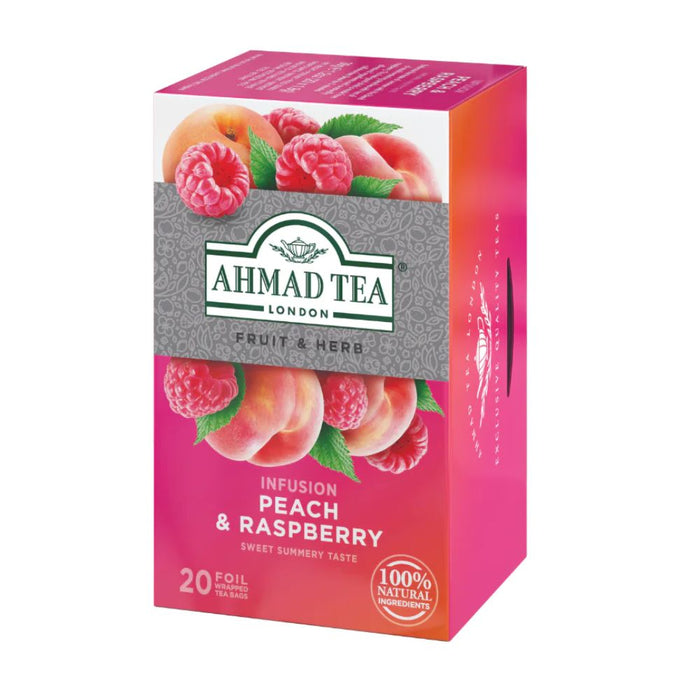 Ahmad Peach & Raspberry Herbal Tea 20 foil tea bags