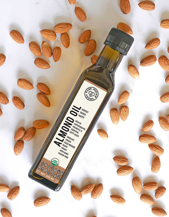 Almond Oil, Cold Pressed, Virgin & Certified Organic - 250 mL