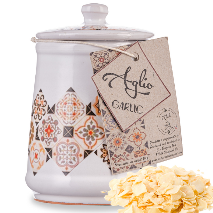 Artigiani dei Sapori, Italian Dried Garlic in Ceramic, 0.7oz, (19g)