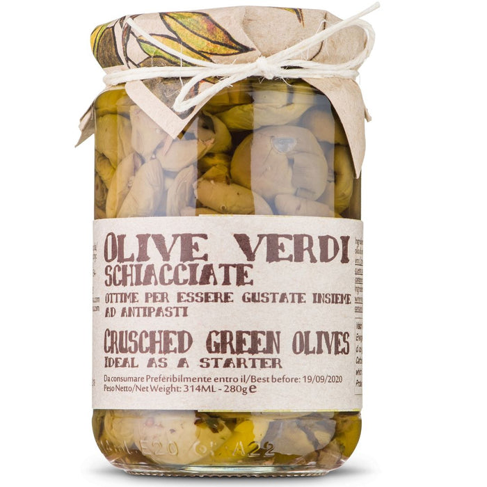 Artigiani dei Sapori, Italian Cracked Green Olives, 9.8oz (277g)