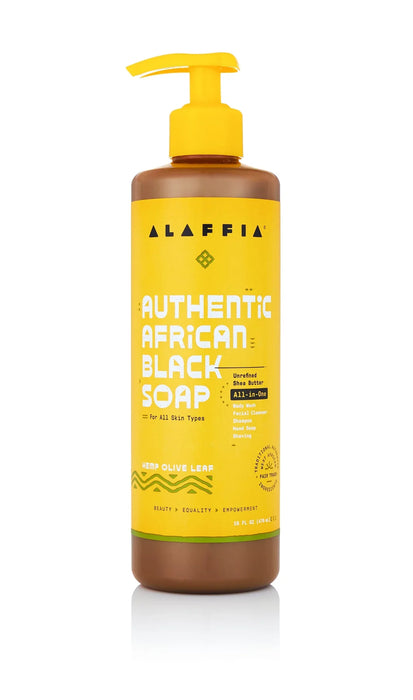 Alaffia All-in-One Nourishing Hemp Olive Black Soap (16 Fl Oz)