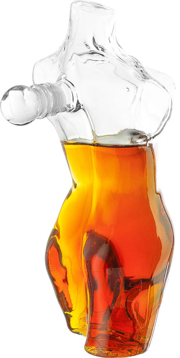 Lady Body Sculpture Whiskey & Wine Decanter Elegant Glass Female Bust Perfect for Home Decoration 750ml by The Wine Savant